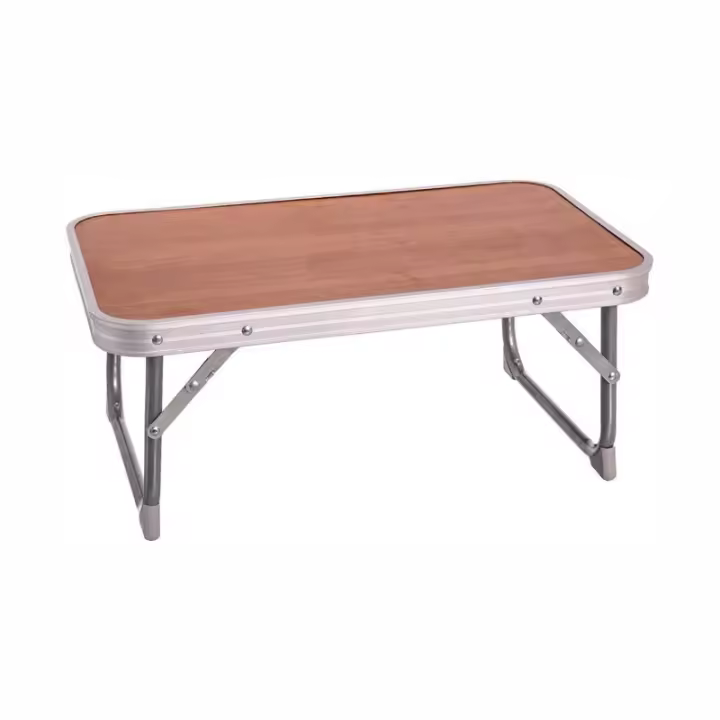 Mesa Plegable de Madera y Aluminio - Ideal para Comidas o Meriendas en el Exterior - 56 X 34 X 24.5 Cm - 1