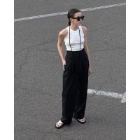 Moda coreana para mujer Pantalones cargo de pierna ancha de cintura alta - details 3