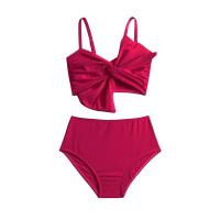 Traje de Baño de Tirantes de Cintura Alta Estilo Lazo para Niñas Prenda de Baño para Niñas 5-14 Años Traje de Baño de Moda para Mujeres - details 6