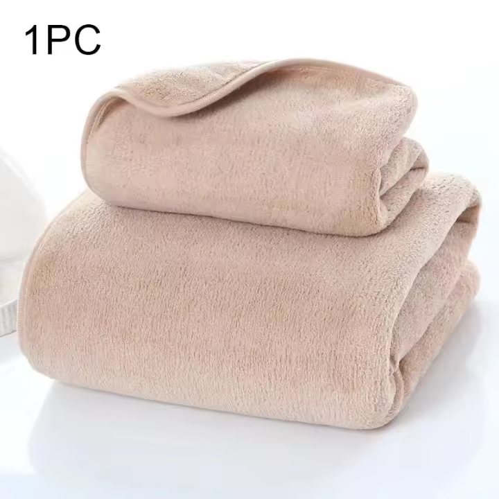 Conjunto de alta densidad de forro polar coral, toallas de playa grandes, Toalla de baño de secado rápido, absorbente, suave y cómoda - 1