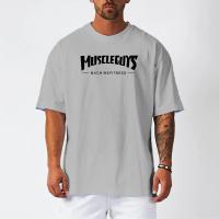 Oversized Loose Print Dropped Shoulder Clothing Men Casual Short Sleeve Workout Tops Summer Mesh Quick Dry Gym Fitness T-shirt - details 8