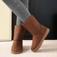 Botas de nieve antideslizantes para mujer, botines planos de suela gruesa, estilo retro elegante, a la moda, aptos para el día a día casual, invierno, 2025 - details 4