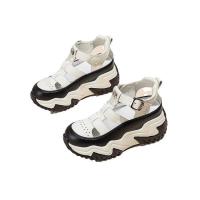 Sandalias deportivas huecas de suela gruesa y tacón alto con cuña oculta para mujer, estilo coreano, para uso informal y de talla pequeña. - details 0