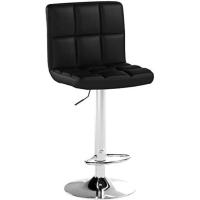 Taburetes de Bar Regulables en Altura Diseño Giratorio de 360° con Resalto y Reposapiés de Acero Cromado Negro - details 5