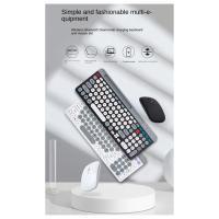 Teclado y ratón redondos inalámbricos con Bluetooth, adecuado para tabletas y portátiles, negro - details 3