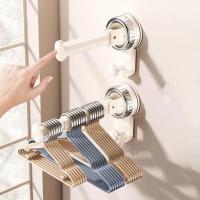 Colgador de ropa con ventosa sin perforaciones, tendedero de ropa extensible montado en la pared, estante colgante de plástico plegable para balcón - details 8