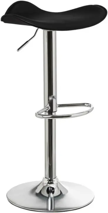 Taburetes de Cocina Giratorios en 360 ° , Juego de Sillas de Bar Regulables en Altura de 73 a 83 cm, Material Polipiel, Estructura Metal y Reposapiés, Negros ”¡Disponible en dos versiones diferentes! Elige tu opción a continuación.” - 1