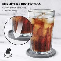 Posavasos de silicona con soporte para bebidas, posavasos para bebidas calientes o frías, bandeja profunda, antideslizante, antiadherente, salvia del desierto, paquete de 6 - details 2