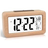 Despertador de madera con calendario y temperatura visualización. Reloj digital de madera maciza para decoración de escritorio. Idea de regalo - details 10
