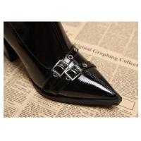 Botines De Tacón Para Mujer, Botines Clásicos De Diario Con Puntera Estrecha Y Cremallera Lateral, - details 2