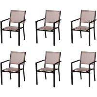 Silla de jardín apilable Deluxe Tailandesa |   De aluminio y textileno |   Tamaño 55x60x86 cm. |   (2, Negro y Marrón) - details 38