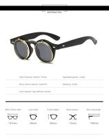 Retro Lid Hombres y Mujeres, Gafas de Sol Redondas con Montura Pequeña, Conducir, para Verano - details 6