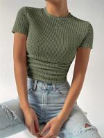 Camisa de manga corta tejida, Tops, Camisas, Ropa de mujer, Y2K, Regalos para mujeres - details 9