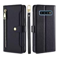 Funda de teléfono de cuero magnética multifuncional para Galaxy S10, funda protectora con cremallera, 4G, de moda - details 11