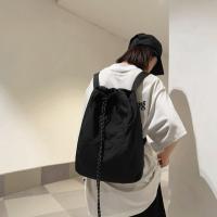 Mochila de nailon de gran capacidad con asa, bolso de hombro con cordón doble, mochila deportiva multifuncional impermeable - details 15