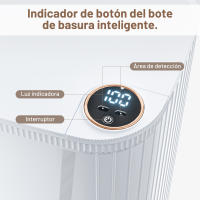 PrettyCare - Cubo de basura inteligente de 25 l, con detección automática de basura sin contacto, resistente al agua, con tapa y pantalla LED, para baño, dormitorio y sala de estar - details 3