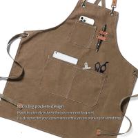 Delantal de carpintería para hombres, mandil de lona gruesa, impermeable, resistente a las manchas con bolsillos, delantal de cocina, delantal de trabajo de pintura - details 11