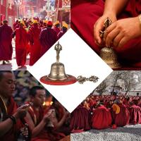 Campana de mano de bronce budista tibetano con relleno Vra para oración de meditación - details 13