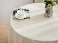 Mantel Redondo de Algodón con Borlas Cubierta de Mesa a Prueba de Polvo para Cocina y Comedor - details 1