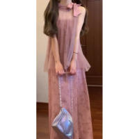Elegante Estilo Francés Vestido de Princesa Dulce con Trenza de Malla Jacquard - details 5