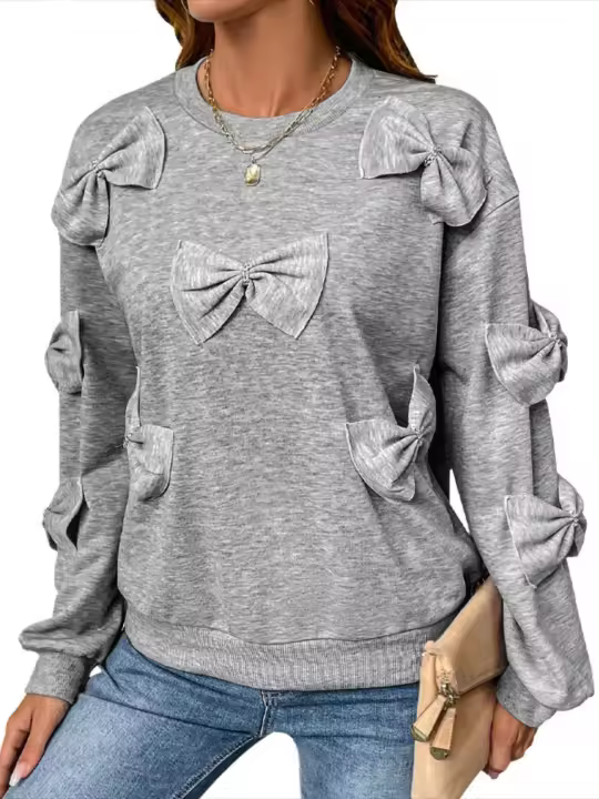 Sudaderas informales holgadas con cuello redondo para mujer, jersey de manga larga Kpop - 1