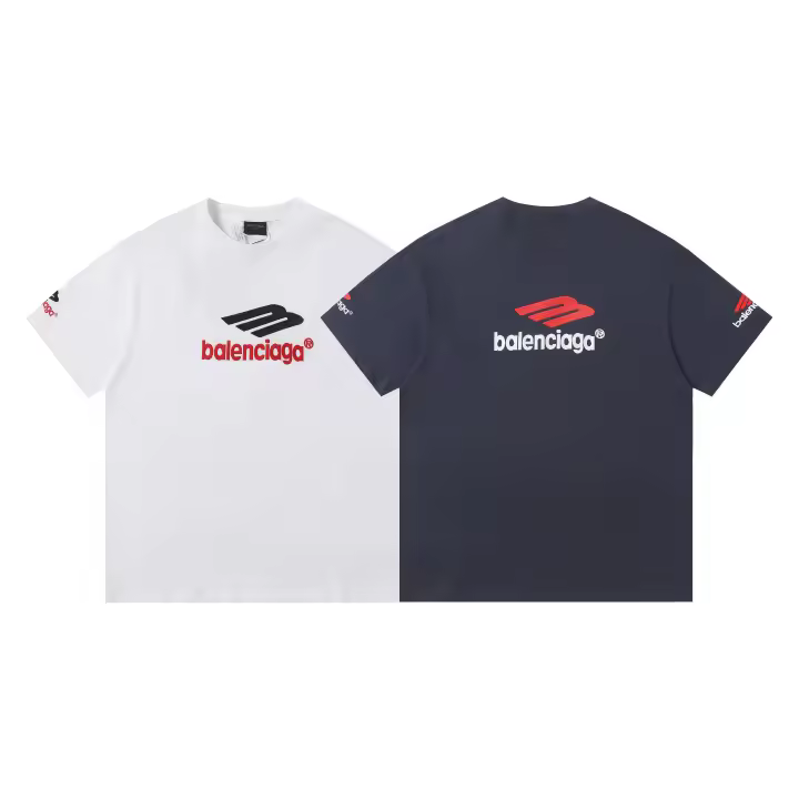 Nueva colección de verano con logotipo impreso frontal, camiseta deportiva de algodón puro con cuello redondo para hombre, camisa informal de estilo básico para pareja - 1