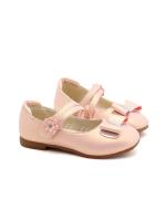 Zapatos de cuero para niñas, zapatillas planas de princesa con pajarita, zapatos de flores para niñas, zapatos planos informales para niños, zapatos de tacón bajo para baile y boda, suaves - details 12