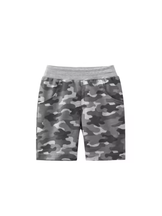 Ropa para niños pantalones de camuflaje para niños 2025 verano nuevos pantalones de cinco puntos para niños - 1