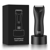 Kit de cortapelos profesional inalámbrico para hombres, afeitadora de barba y recortadora de nariz, pantalla LCD, aseo corporal impermeable - details 5