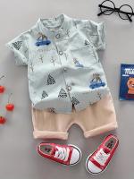 Conjunto de Pantalones Cortos de Manga Corta con Estampado Completo de Osito - details 3