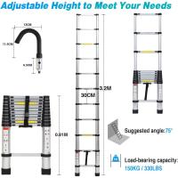 Escalera Telescópica de Aluminio de 5m Portátil, Desmontable, Antideslizante, Extensible, Multiusos, Carga de 150kg Mejoras del Hogar y Herramientas - details 78