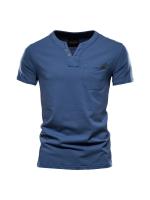 Camiseta informal japonesa de verano para hombre, Camiseta deportiva a la moda, Camiseta ajustada con bolsillo de algodón, camiseta de manga corta para hombre - details 2