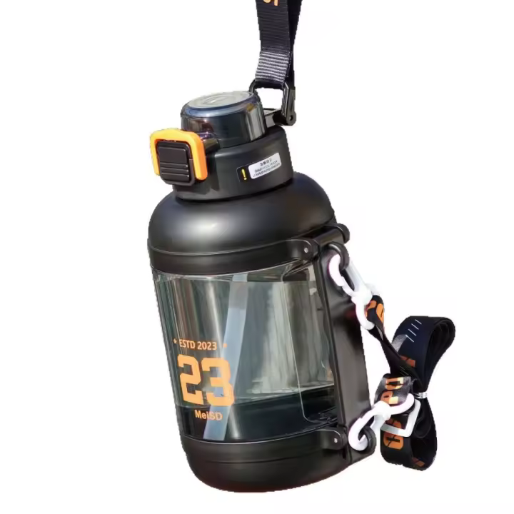 Taza de agua deportiva a escala de gran capacidad, botella de agua para Fitness con escala transparente, a prueba de fugas, 1500/1750ml - 1