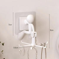 Gancho giratorio de 360 ​​grados para estatuillas creativas, estante colgante para cocina y baño montado en la pared del hogar con gancho adhesivo - details 2