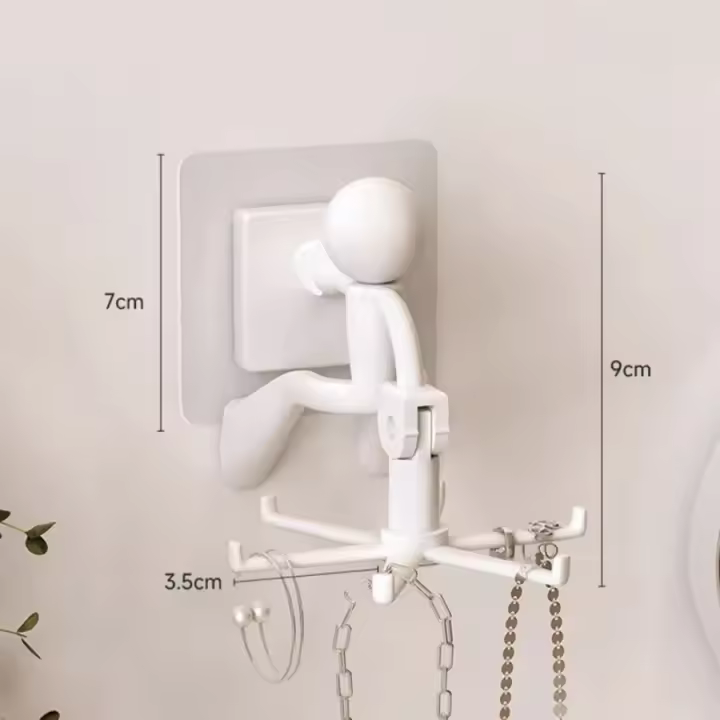 Gancho giratorio de 360 ​​grados para estatuillas creativas, estante colgante para cocina y baño montado en la pared del hogar con gancho adhesivo - 1