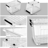 Cajas de Almacenamiento de Plástico con Ruedas 55L*6 Organizador Transparente para Oficina en Casa - details 1