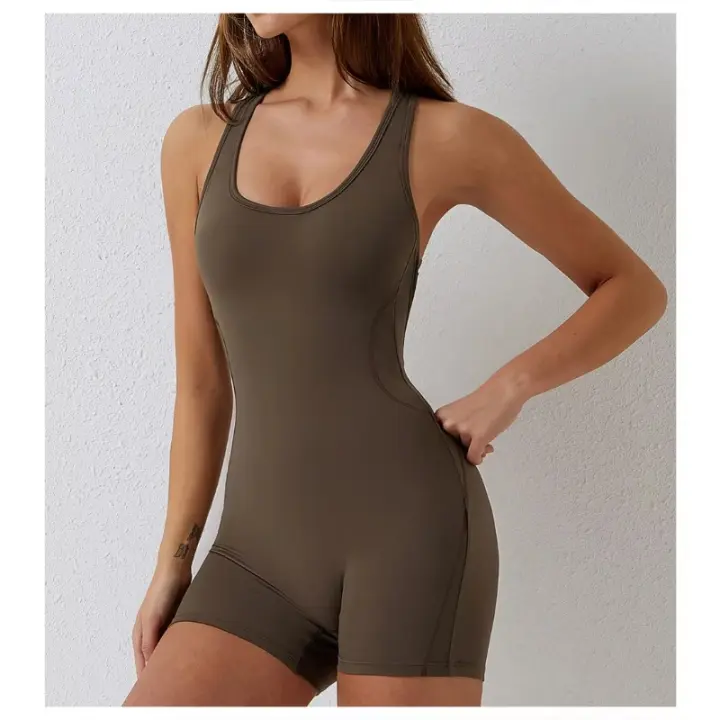 Mono deportivo de yoga sin mangas para mujer, mono ajustado para entrenamiento, ropa deportiva - 1
