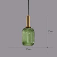 Lámpara colgante de vidrio,Lámpara colgante de vidrio Verde y enchufe dorado Lámpara de techo Candelabro - details 7