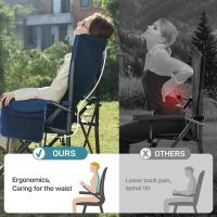 Silla de Camping Plegable 230KG Cargable Silla Plegable 62cm Anchura de Asiento con Bolsillo Lateral y Portavasos Silla Plegable de Gran Tamaño para Camping Exterior Balcón Jardín - details 41
