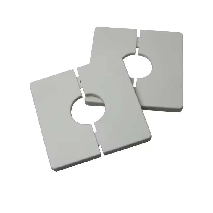Juego de Escutcherones de Plástico ABS Blanco 2Sets de Placas Cuadradas con Diámetro de 28mm - 1