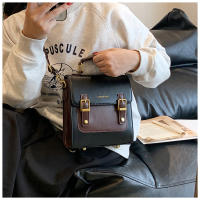 Mini mochila para mujer, nueva moda, versátil, de gran capacidad, bandolera doble con bloques de Color para niñas, bolso escolar pequeño de viaje a la moda - details 14