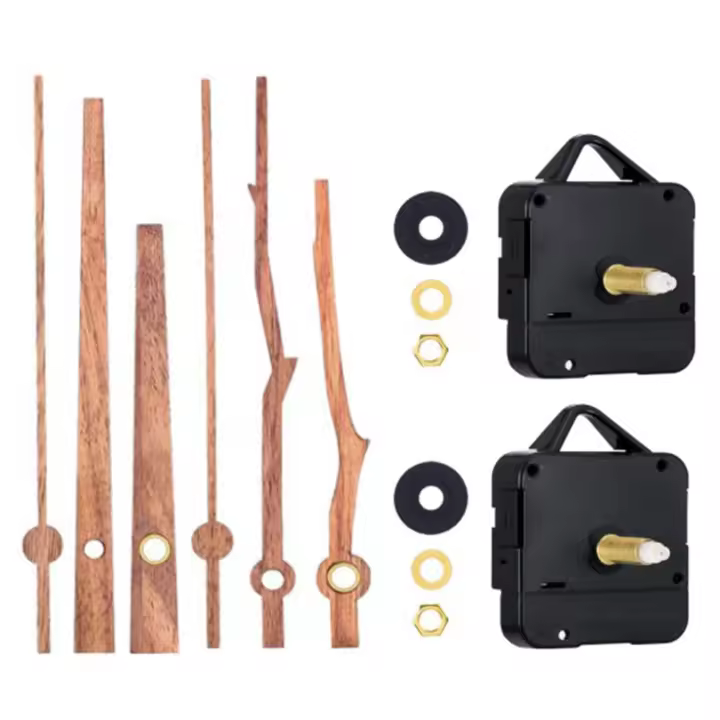 Mecanismo de movimiento de reloj con manecillas de nogal de 12 pulgadas, Kit de mecanismo para reloj de pared DIY, piezas de repuesto, 2 uds. - 1