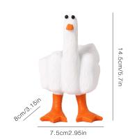 Nuevo bonito pato de resina creativo, artesanía, pato de dedo medio, decoración de escritorio, adorno para el hogar, 14,5 cm - details 1