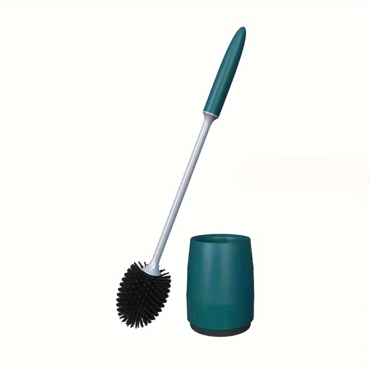 Escobilla De Silicona Para Inodoro, Herramienta De Limpieza De Drenaje Rápido, Cepillo De Limpieza De Pie, 1 Juego - 1