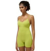 Con cojín de pecho tirantes cruzados pantalones cortos una pieza ropa de yoga sexy belleza espalda deportiva onesie - details 3