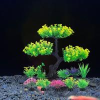 Acuario de plástico, plantas artificiales submarinas, simulación realista, hierba de agua, adorno de plantas acuáticas divertidas - details 5