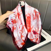 Bufanda cuadrada de seda con estampado de moda de 90CM para mujer, diadema de diseño, pañuelo para mujer, Hijab, chal, Foulard Echarpe para la cabeza - details 0