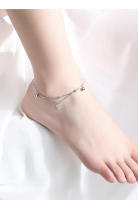 S Tobillera versátil simple con diseño de nicho plateado para mujer Cadena de tobillo Bell Bestie - details 2