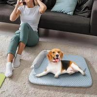 Cama para perro tipo sofá, transpirable, refrescante, antideslizante, suave, lisa, cómoda, extraíble, para verano. - details 5
