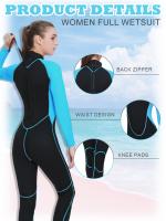 Traje de neopreno de cuerpo entero para mujer, de 2 mm de grosor, con protección UV de una sola pieza, mangas largas y relajación - details 2